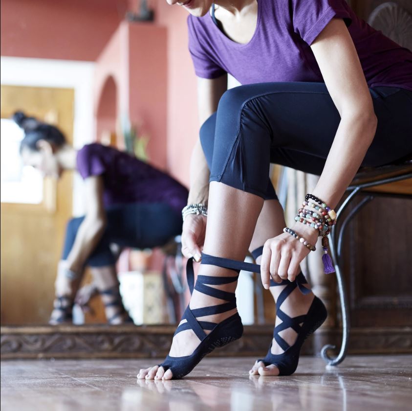 Lace-Up Grippy Yoga Socks